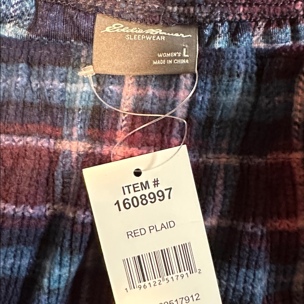 NWT Eddie Bauer Loungewear/Sleepwear Women's Plaid Shorts - Blue and Pink - Picture 3 of 3